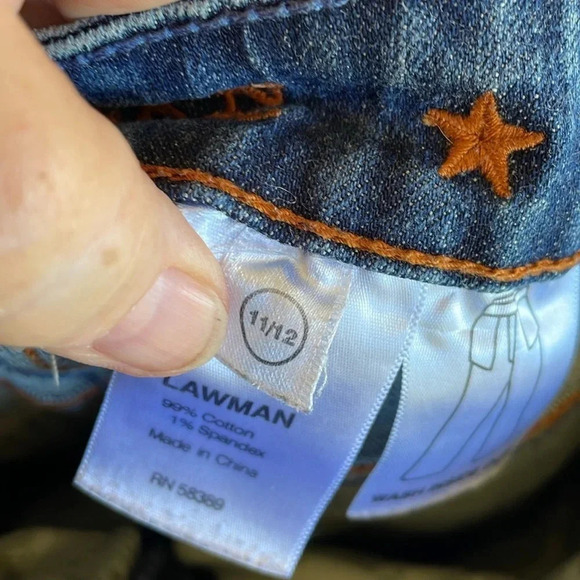 Lawman Blue Fleur-di-lis Embroidered Pockets Cowgirl Denim Vintage Jeans - Picture 10 of 10